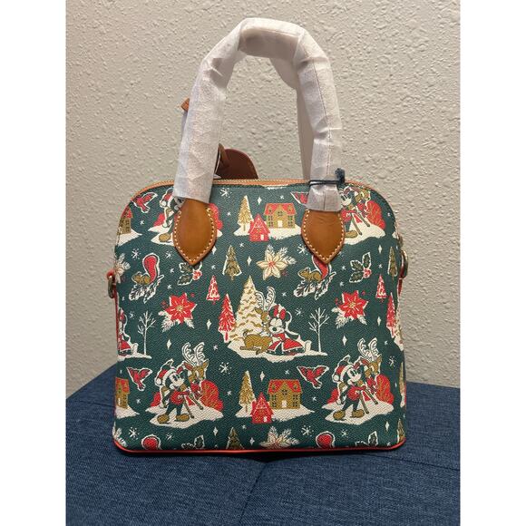 NWT Disney Dooney & Bourke Mickey Minnie Mouse Christmas 2022 Satchel Purse Bag - Picture 2 of 16